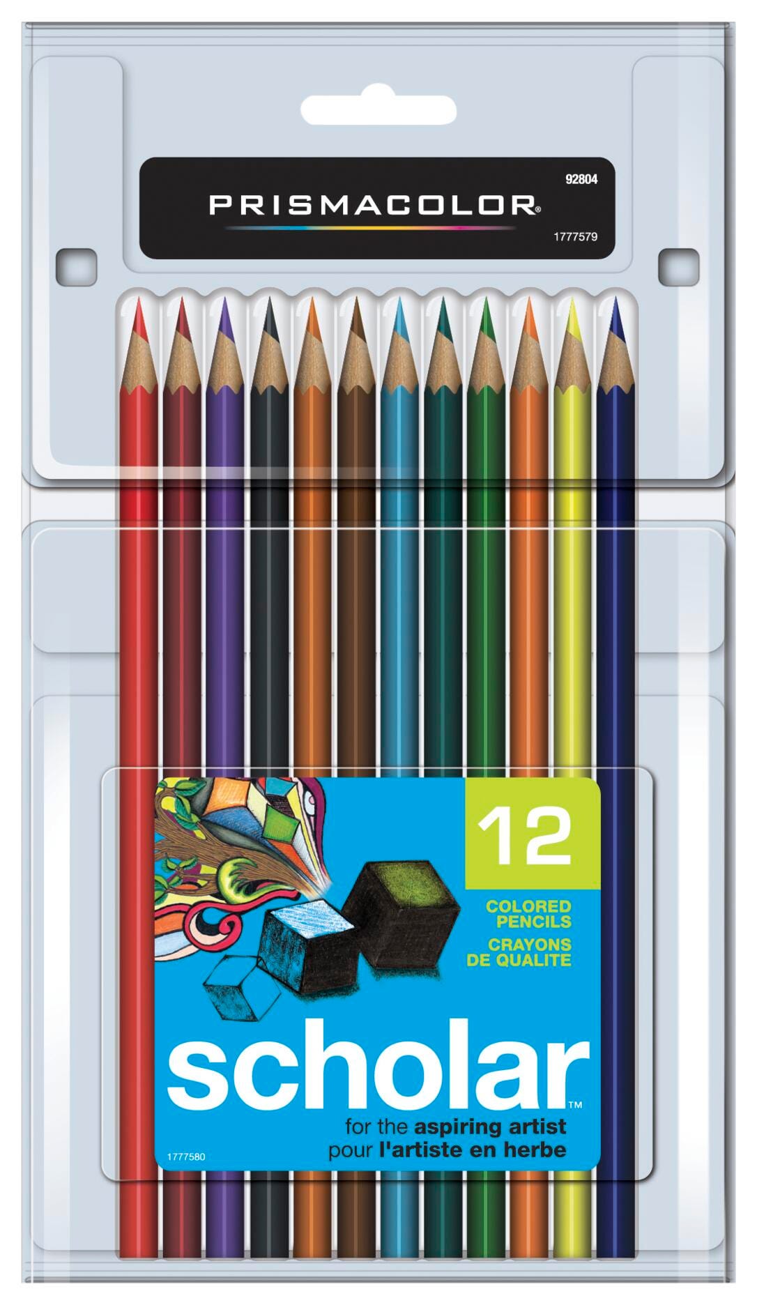 Prismacolor Scholar Colored Pencils, Assorted Colors, Set of 12, Item Number 423352